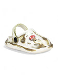 Marble Look Mushroom Applique Anti-Slip Clogs - White