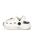 Marble Look Hot Air Balloon Applique Anti-Slip Clogs - White