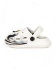 Marble Look Hot Air Balloon Applique Anti-Slip Clogs - White