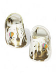 Marble Look Hot Air Balloon Applique Anti-Slip Clogs - White