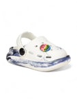 Marble Look Smily Applique Anti-Slip Clogs - White