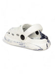 Marble Look Smily Applique Anti-Slip Clogs - White