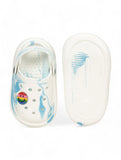 Marble Look Smily Applique Anti-Slip Clogs - White