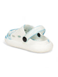 Marble Look Smily Applique Anti-Slip Clogs - White