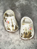 Marble Look Unicorn Applique Anti-Slip Clogs - White