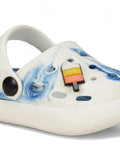 Marble Look Ice Cream Applique Anti-Slip Clogs - White