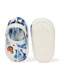 Marble Look Mushroom Applique Anti-Slip Clogs - White