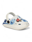 Marble Look Mushroom Applique Anti-Slip Clogs - White