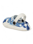 Marble Look Smily Applique Anti-Slip Clogs - White