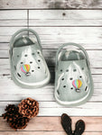 Marble Look Hot Air Balloon Applique Anti-Slip Clogs - Green