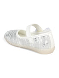 Mary Jane's Belle with Applique Detail - White