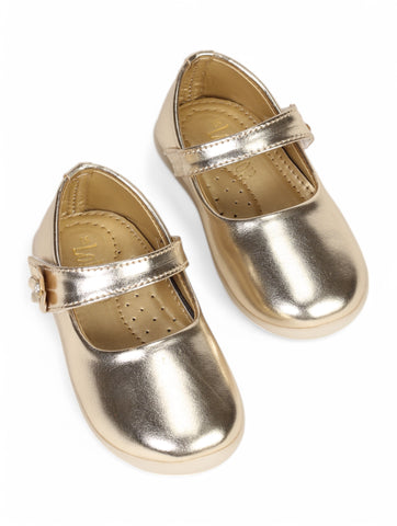 Mary Jane's Belle with Applique Detail - Gold