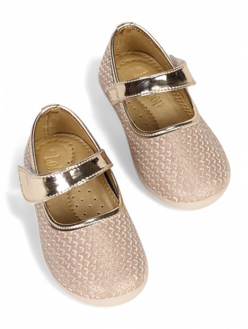 Mary Jane's Belle with Applique Detail - Gold