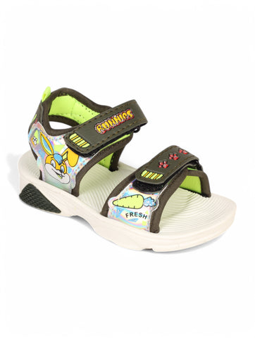 Sandals With Velcro Closing - Green