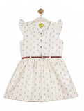 Printed Cotton Frock - White