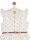 Printed Cotton Frock - White