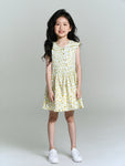 Printed Floral Cotton Frock - White