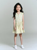 Printed Floral Cotton Frock - White