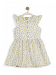 Printed Floral Cotton Frock - White