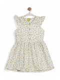 Printed Floral Cotton Frock - White