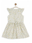 Printed Floral Cotton Frock - White