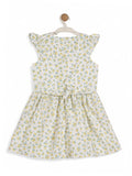 Printed Floral Cotton Frock - White