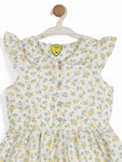 Printed Floral Cotton Frock - White