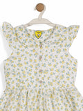 Printed Floral Cotton Frock - White
