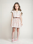 Printed Floral Cotton Frock - White