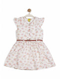 Printed Floral Cotton Frock - White