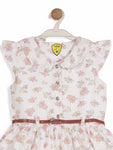 Printed Floral Cotton Frock - White