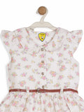 Printed Floral Cotton Frock - White
