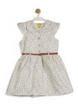 Printed Floral Cotton Frock - White