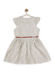 Printed Floral Cotton Frock - White