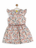 Printed Floral Cotton Frock - White