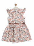 Printed Floral Cotton Frock - White