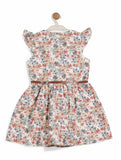 Printed Floral Cotton Frock - White