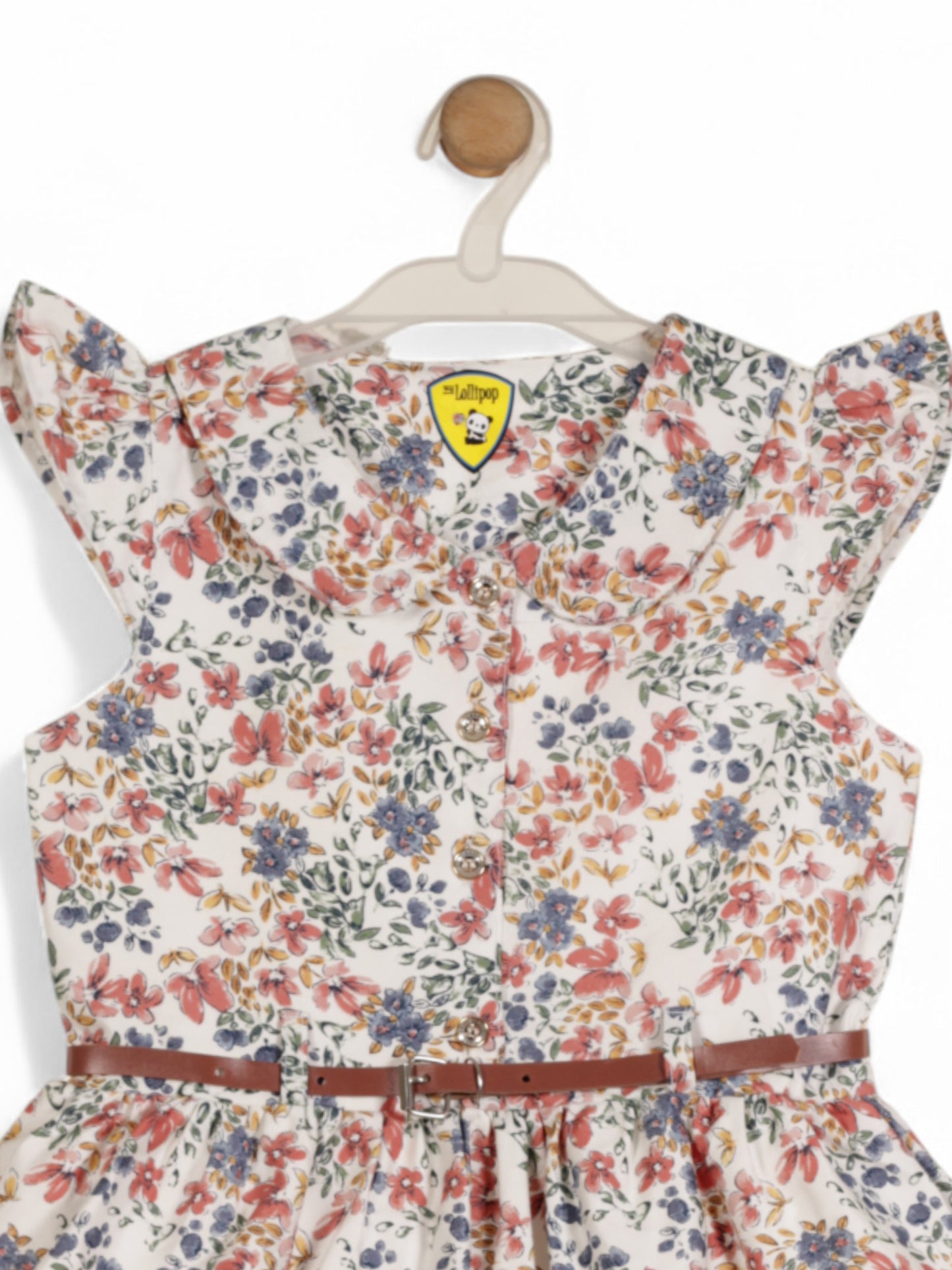 Printed Floral Cotton Frock - White