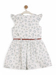 Printed Floral Cotton Frock - White