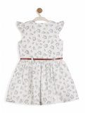 Printed Floral Cotton Frock - White