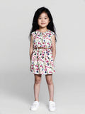 Printed Floral Cotton Frock - White