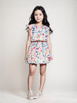 Printed Floral Cotton Frock - White