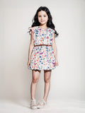 Printed Floral Cotton Frock - White