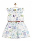 Printed Floral Cotton Frock - White