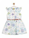 Printed Floral Cotton Frock - White