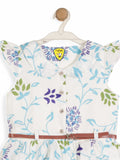 Printed Floral Cotton Frock - White