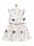 Printed Cotton Frock - White