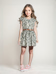 Printed Floral Cotton Frock - Green
