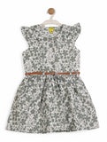 Printed Floral Cotton Frock - Green