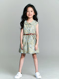Printed Floral Cotton Frock - Green